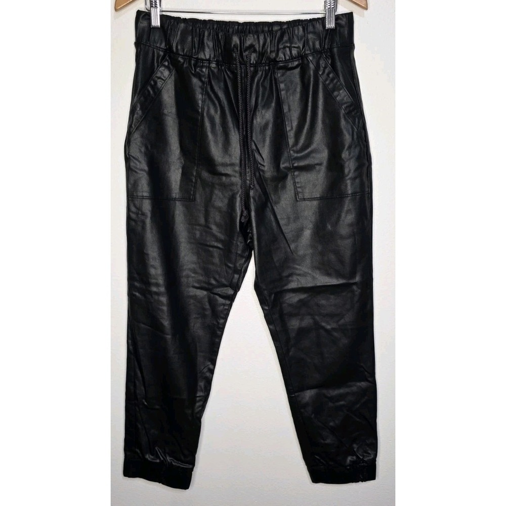 Anthropologie Cloth & Stone Joggers Women M Black Cargo Pant Grunge Moto Biker
